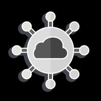 Icon Cloud Network. related to Network symbol. glossy style. simple illustration vector