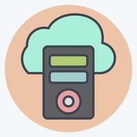 Icon Cloud Database. related to Network symbol. color mate style. simple illustration vector