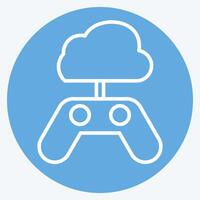 Icon Cloud Game. related to Network symbol. blue eyes style. simple illustration vector