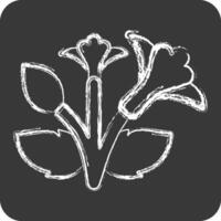Icon Rose of Sharon. related to Korea symbol. chalk Style. simple illustration vector