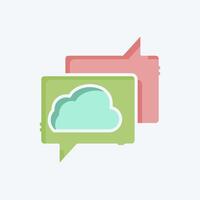 Icon Cloud Chatting. related to Network symbol. doodle style. simple illustration vector
