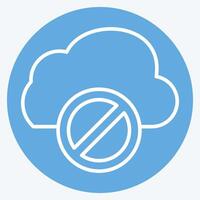 Icon Cloud Block. related to Network symbol. blue eyes style. simple illustration vector