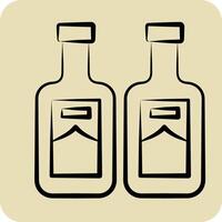 Icon Soju. related to Korea symbol. hand drawn style. simple illustration vector