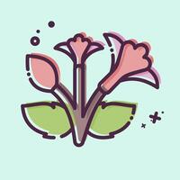Icon Rose of Sharon. related to Korea symbol. MBE style. simple illustration vector