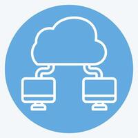 Icon Cloud Connection. related to Network symbol. blue eyes style. simple illustration vector