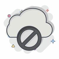 Icon Cloud Block. related to Network symbol. chalk Style. simple illustration vector