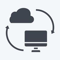 Icon Backup Data. related to Network symbol. glyph style. simple illustration vector