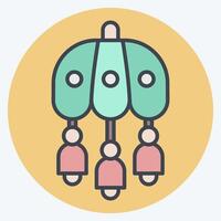 Icon Wind Chime. related to Korea symbol. color mate style. simple illustration vector