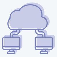 Icon Cloud Connection. related to Network symbol. two tone style. simple illustration vector