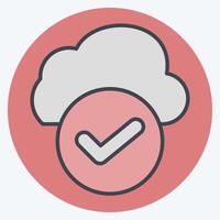Icon Cloud Access. related to Network symbol. color mate style. simple illustration vector