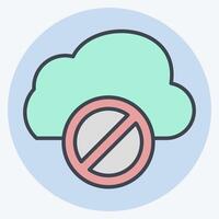 Icon Cloud Block. related to Network symbol. color mate style. simple illustration vector