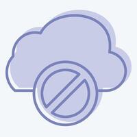 Icon Cloud Block. related to Network symbol. two tone style. simple illustration vector