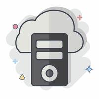 Icon Cloud Database. related to Network symbol. chalk Style. simple illustration vector