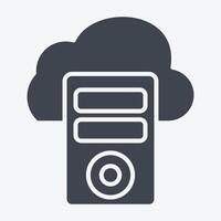 Icon Cloud Database. related to Network symbol. glyph style. simple illustration vector