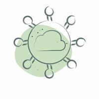 Icon Cloud Network. related to Network symbol. Color Spot Style. simple illustration vector