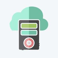 Icon Cloud Database. related to Network symbol. doodle style. simple illustration vector