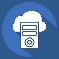 Icon Cloud Database. related to Network symbol. long shadow style. simple illustration vector
