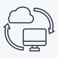 Icon Backup Data. related to Network symbol. line style. simple illustration vector