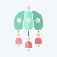 Icon Wind Chime. related to Korea symbol. doodle style. simple illustration vector
