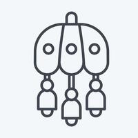 Icon Wind Chime. related to Korea symbol. line style. simple illustration vector
