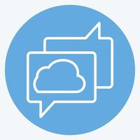 Icon Cloud Chatting. related to Network symbol. blue eyes style. simple illustration vector