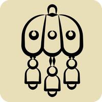 Icon Wind Chime. related to Korea symbol. hand drawn style. simple illustration vector