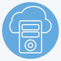 Icon Cloud Database. related to Network symbol. blue eyes style. simple illustration vector