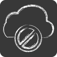 Icon Cloud Block. related to Network symbol. chalk Style. simple illustration vector