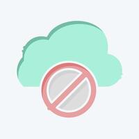 Icon Cloud Block. related to Network symbol. doodle style. simple illustration vector