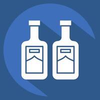 Icon Soju. related to Korea symbol. long shadow style. simple illustration vector