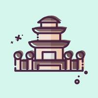 Icon Pagoda. related to Korea symbol. MBE style. simple illustration vector