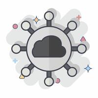 Icon Cloud Network. related to Network symbol. chalk Style. simple illustration vector