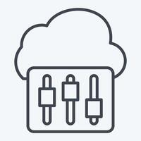 Icon Cloud Setting. related to Network symbol. line style. simple illustration vector