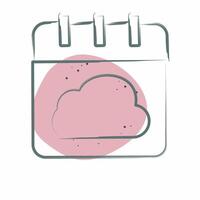 Icon Cloud Schedule. related to Network symbol. Color Spot Style. simple illustration vector