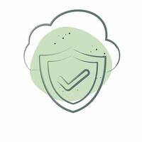 Icon Cloud Security. related to Network symbol. Color Spot Style. simple illustration vector
