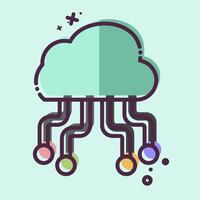 Icon Cloud Hosting. related to Network symbol. MBE style. simple illustration vector
