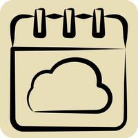 Icon Cloud Schedule. related to Network symbol. hand drawn style. simple illustration vector