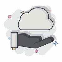 Icon Share Cloud. related to Network symbol. chalk Style. simple illustration vector