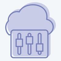 Icon Cloud Setting. related to Network symbol. two tone style. simple illustration vector