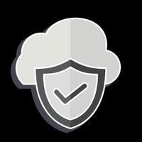 Icon Cloud Security. related to Network symbol. glossy style. simple illustration vector