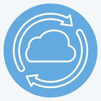 Icon Cloud Reload. related to Network symbol. blue eyes style. simple illustration vector