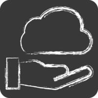 Icon Share Cloud. related to Network symbol. chalk Style. simple illustration vector