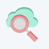 Icon Cloud Search. related to Network symbol. flat style. simple illustration vector