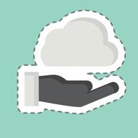 Sticker line cut Share Cloud. related to Network symbol. simple illustration vector
