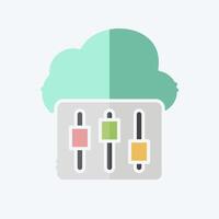 Icon Cloud Setting. related to Network symbol. doodle style. simple illustration vector