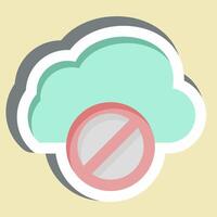Sticker Cloud Block. related to Network symbol. simple illustration vector