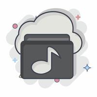 Icon Cloud Music. related to Network symbol. chalk Style. simple illustration vector