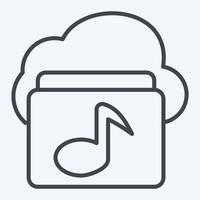 Icon Cloud Music. related to Network symbol. line style. simple illustration vector
