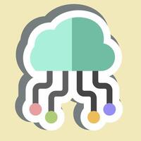 Sticker Cloud Hosting. related to Network symbol. simple illustration vector