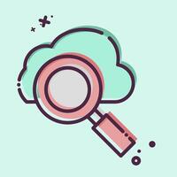 Icon Cloud Search. related to Network symbol. MBE style. simple illustration vector
